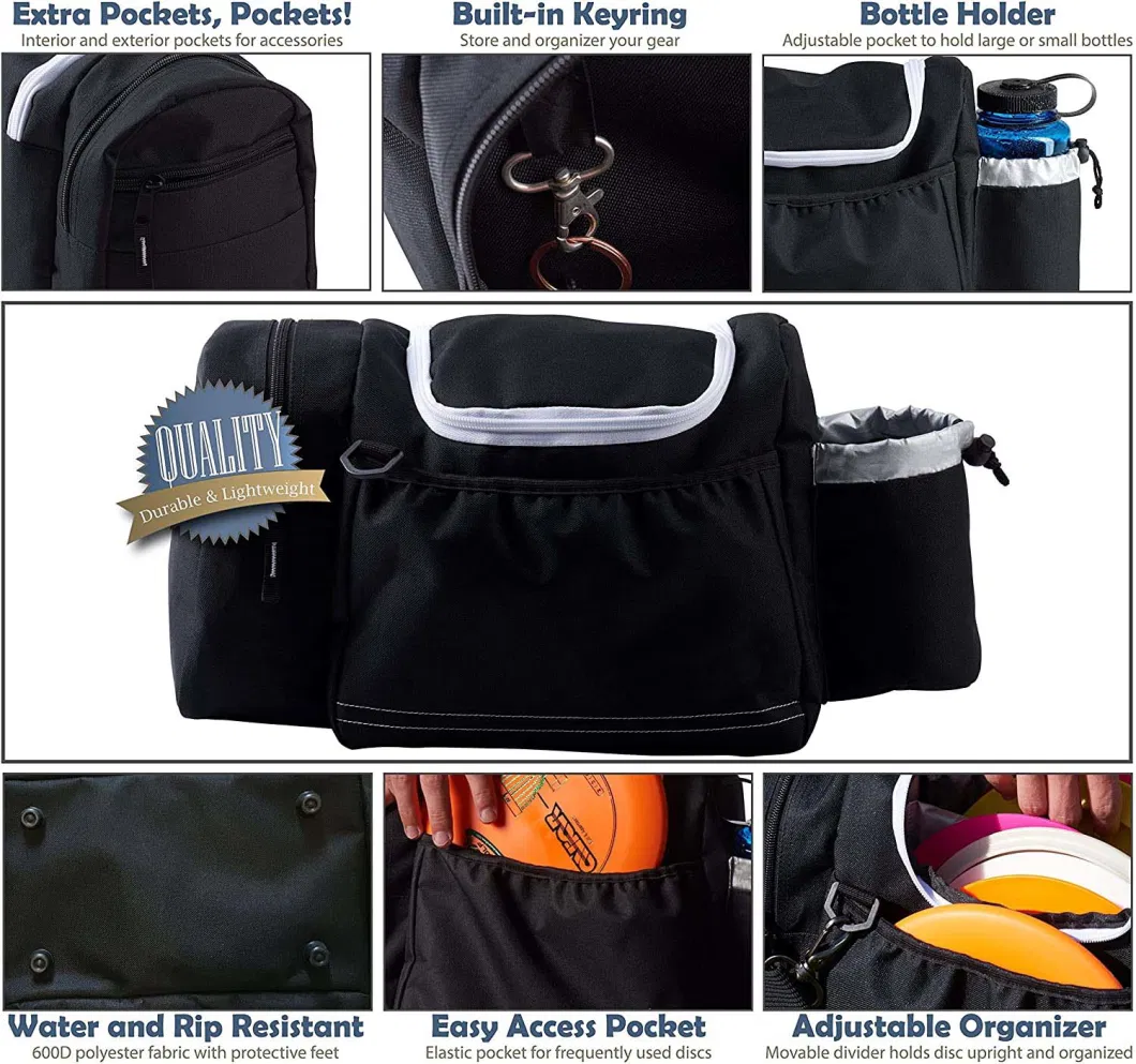 Disc Golf Bag Tote Bag for Frisbee Golf Holds 10-14 Discs