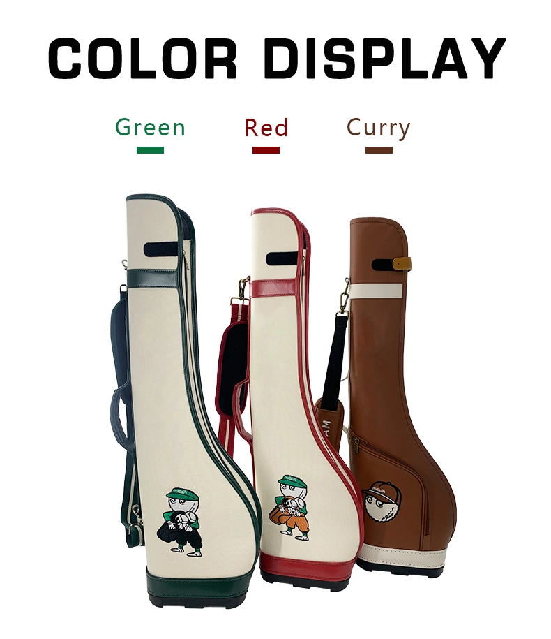 Hot Sale Custom Embroidery Logo Mini Light Weight PU Leather Gun Sunday Golf Bags