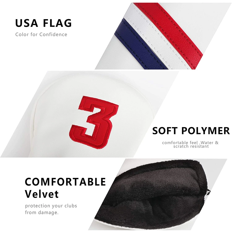 Whosales Custom Leather Fabric Golf Headcovers with Logo Customization