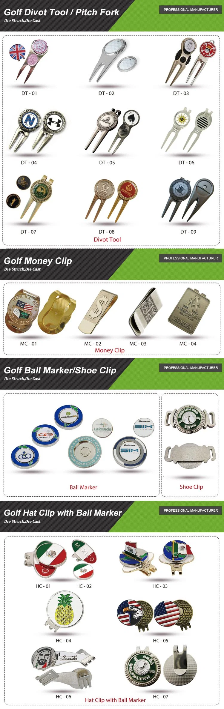 in Stock Trolley Divot Tool Grip Practice Net Stand Bag Club Custom Blank Magnet Golf Accessories