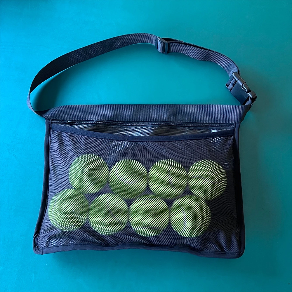 Adjustable Sports Ball Waist Mesh Bag for Pickleball Tennis Golf Ball Bag Training Tennis Ball Storage Belt Bag