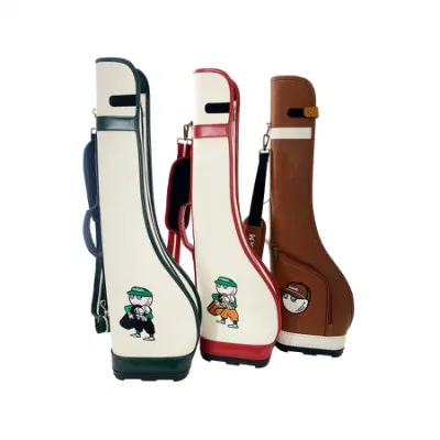 Hot Sale Custom Embroidery Logo Mini Light Weight PU Leather Gun Sunday Golf Bags