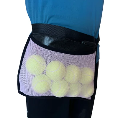 Adjustable Sports Ball Waist Mesh Bag for Pickleball Tennis Golf Ball Bag Training Tennis Ball Storage Belt Bag